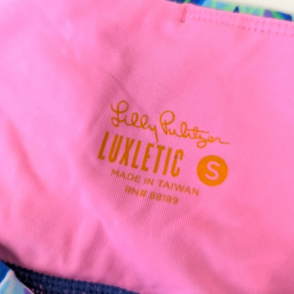 Lilly Pulitzer Weekender High Rise Midi Leggings Borealis Blue Social Sunset Sm - Picture 10 of 10